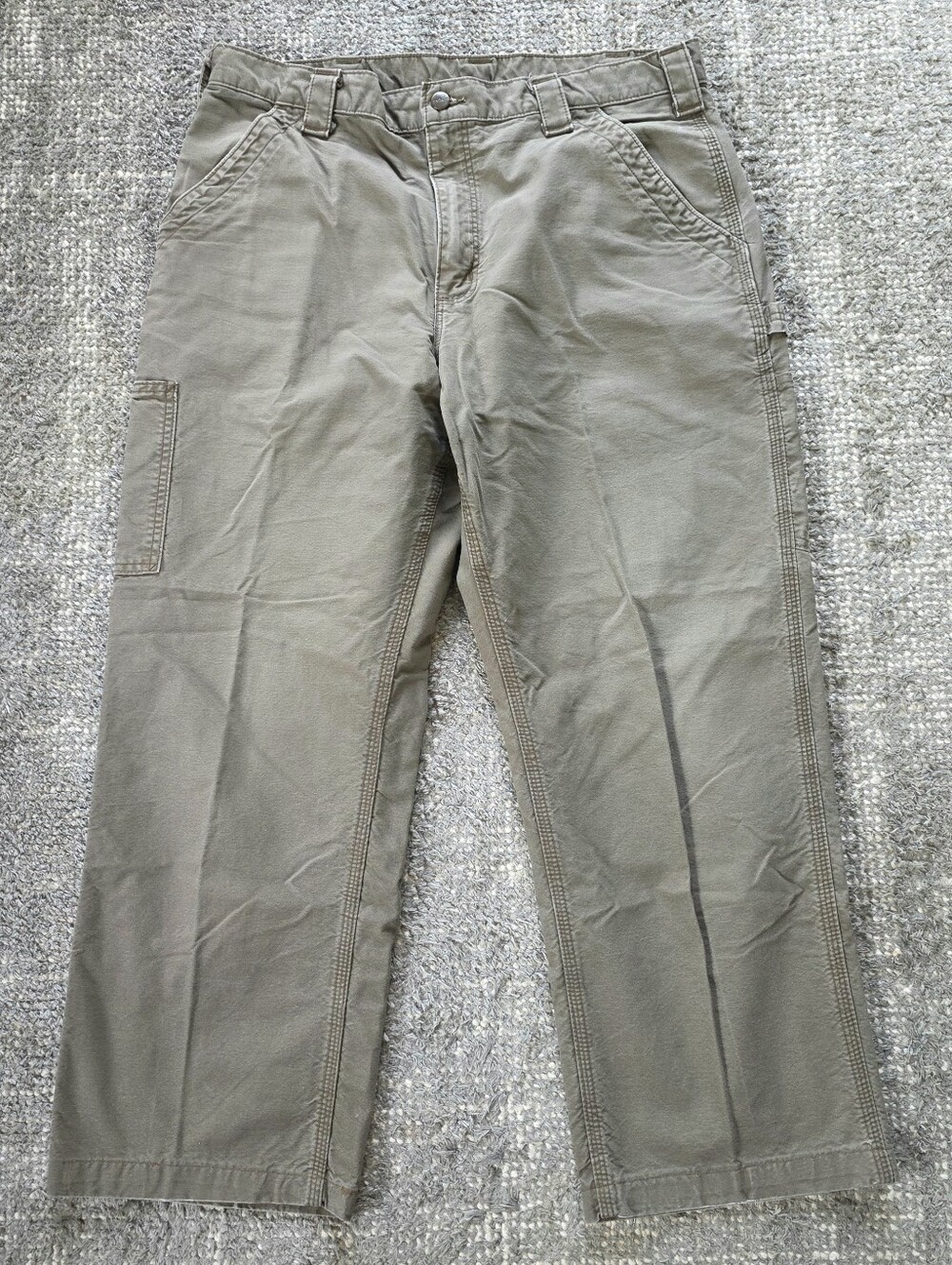 Carhartt B151 LBR Carpenter Pants Mens 35x27 Brown Original Dungaree Fit Canvas